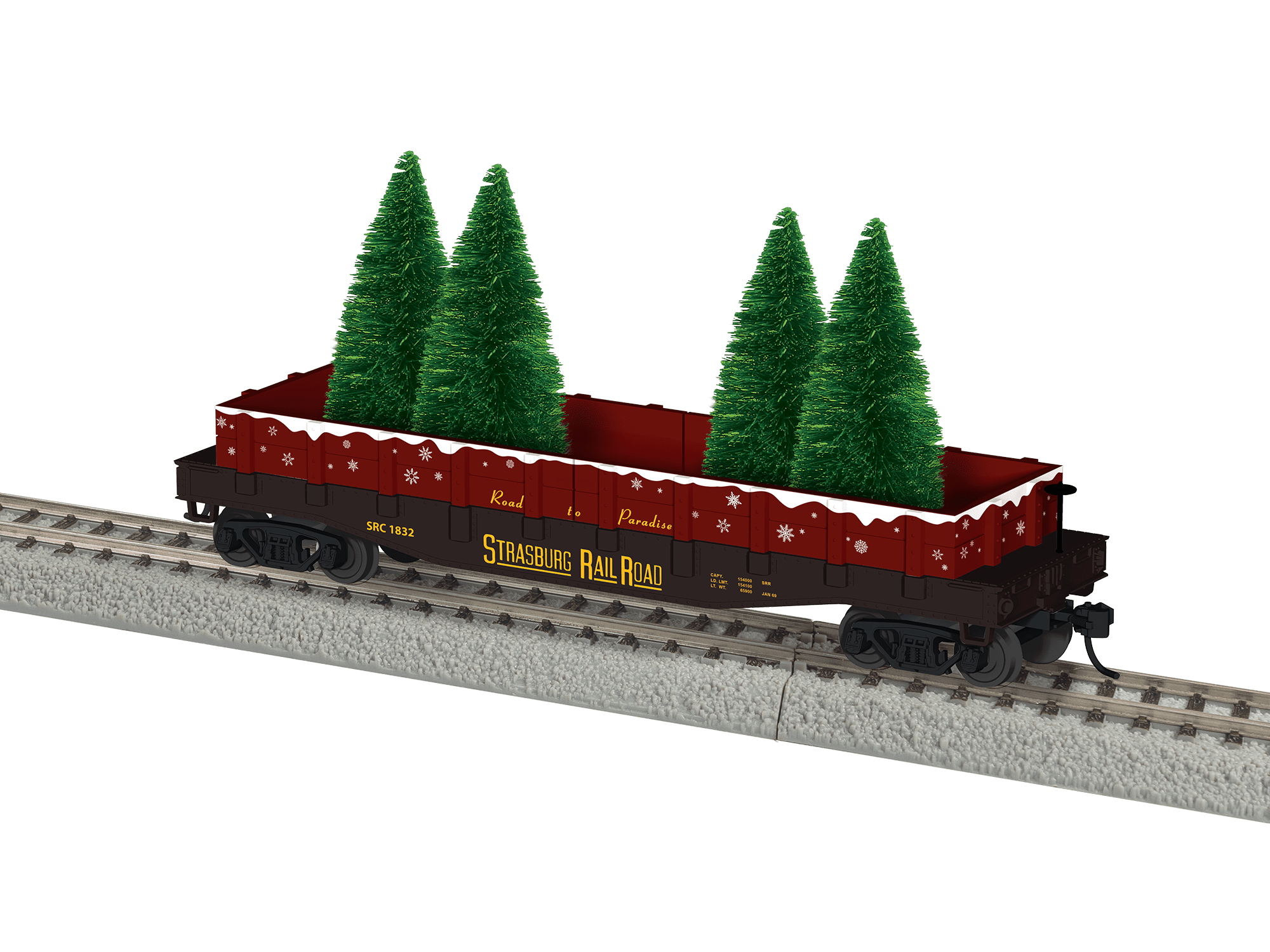 InStock Lionel HO Strasburg RR FlatCar Gondola ChristmasTree Load