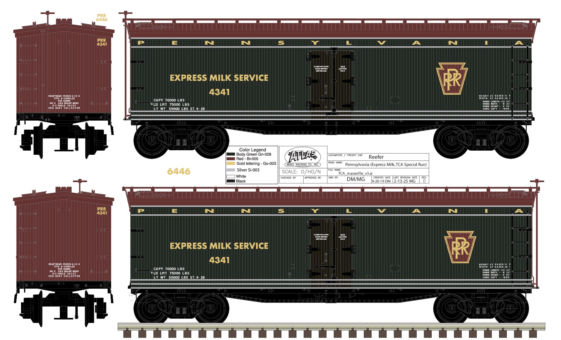InStock Atlas O Pennsylvania 40' Woodside Reefer - Train